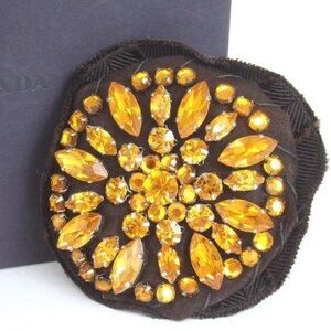 Authentic Prada Brooch Swarovski nylon [Used]